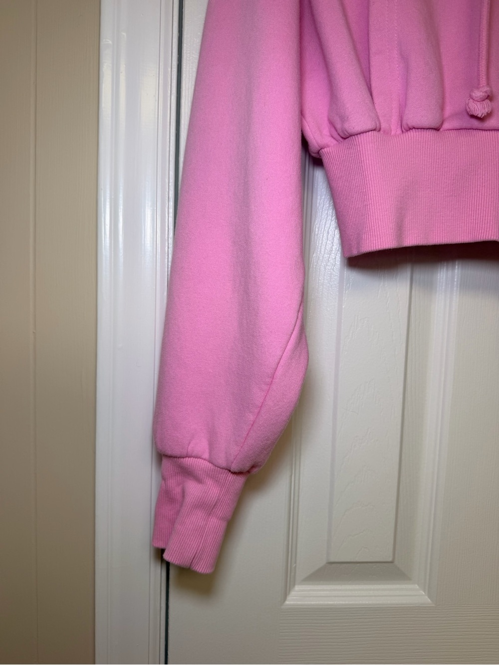 Zara Bubblegum Pink Cropped‎ Zip Hoodie Small Soft Girl Y2K Athleisure - Picture 3 of 13